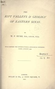 Cover of: The Rift valley and geology of Eastern Sinai.