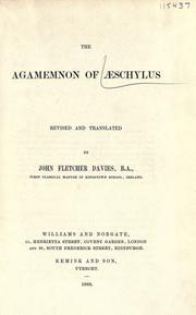Cover of: The Agamemnon of Aeschylus by Aeschylus