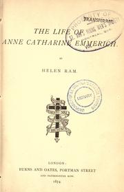 Cover of: The life of Anne Catharine Emmerich.