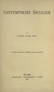 Cover of: Contemporary socialism by Rae, John, Rae, John