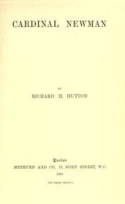 Cover of: Cardinal Newman by Richard Holt Hutton