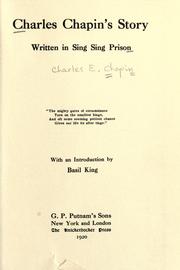 Cover of: Charles Chapin's story written in Sing Sing prison by Charles E. Chapin