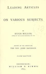 Cover of: Leading articles on various subjects.