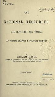 Cover of: Our national resources by William Hoyle, William Hoyle