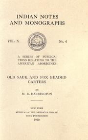Old Sauk and Fox beaded garters by Harrington, M. R.