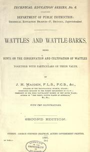 Cover of: Wattles and wattle-barks by Joseph Henry Maiden