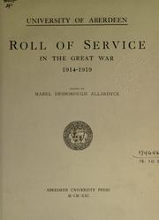 Cover of: Roll of service in the great war, 1914-1919