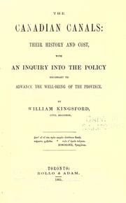 Cover of: The Canadian canals by William Kingsford