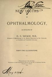 Cover of: New truths in ophthalmology