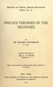 Cover of: Freud's theories of the neuroses by Eduard Hitschmann