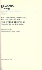 The morphology, systematics, and evolution of the Old World treefrogs by Sioe Sing Liem