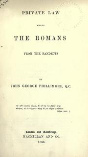 Cover of: Private law among the Romans from the Pandects.
