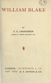 Cover of: William Blake. by Gilbert Keith Chesterton