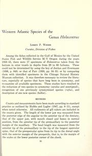 Cover of: Western Atlantic species of the Genus Holocentrus. by Loren P. Woods