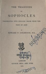 Cover of: The tragedies by Sophocles