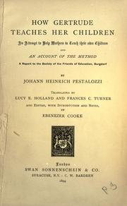 Wie Gertrud ihre Kinder lehrt by Johann Heinrich Pestalozzi