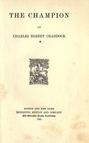 Cover of: The champion