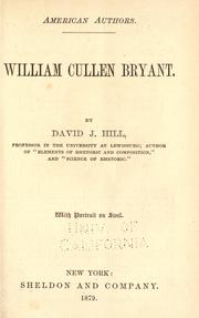 Cover of: William Cullen Bryant. by David Jayne Hill