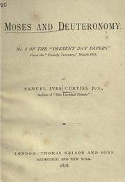 Cover of: Moses and Deuteronomy