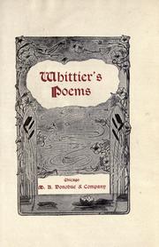 Cover of: Whittier's poems. by John Greenleaf Whittier