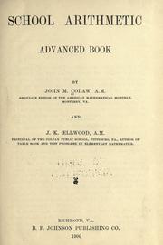 Cover of: School arithmetic; advanced book. by John Marvin Colaw