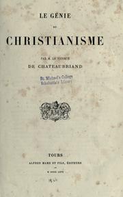 Cover of: Le génie du christianisme. by François-René de Chateaubriand