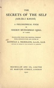 Cover of: Secrets of the self (Asr©Æar-i khud©Æi) by Sir Muhammad Iqbal