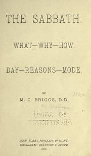 Cover of: The Sabbath by M. C. Briggs
