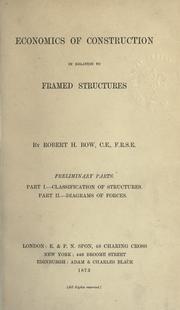 Cover of: Economics of construction in relation to framed structures