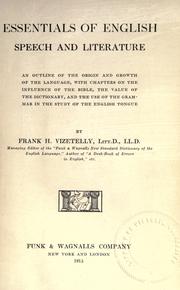 Cover of: Essentials of English speech and literature by Frank Horace Vizetelly