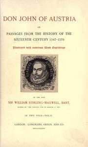 Cover of: Don John of Austria by Stirling Maxwell, William Sir