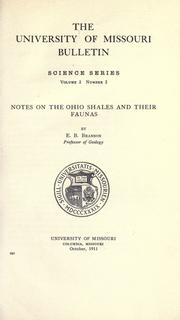 Cover of: Notes on the Ohio shales and their faunas by Branson, Edwin Bayer