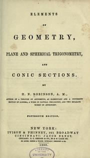 Cover of: Elements of geometry: plane and spherical trigonometry, and conic sections.