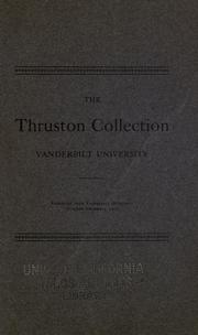Cover of: The Thruston collection: Vanderbilt University.