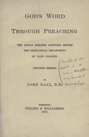 Cover of: God's word through preaching by Hall, John