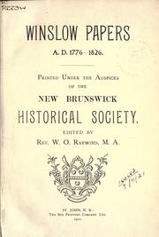 Cover of: Winslow Papers, A.D. 1776-1826 by W. O. Raymond