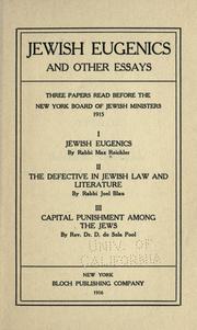 Cover of: Jewish eugenics by Max Reichler