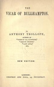 Cover of: The vicar of Bullhampton. by Anthony Trollope