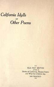 Cover of: California idylls: and other poems