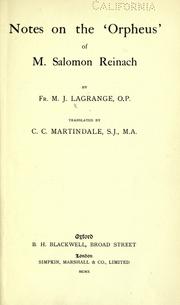 Cover of: Notes on the 'Orpheus' of M. Salomon Reinach