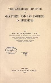 Cover of: The American practice of gas piping and gas lighting in buildings