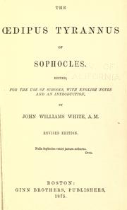 Cover of: The Oedipus tyrannus of Sophocles