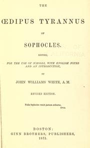 Cover of: The Oedipus tyrannus of Sophocles by Sophocles