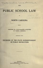 The public school law of North Carolina