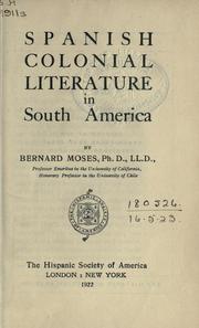 Cover of: Spanish colonial literature in South America