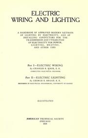 Cover of: Electric wiring and lighting ...: Part I--Electric wiring