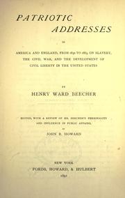 Cover of: Patriotic addresses in America and England by Henry Ward Beecher