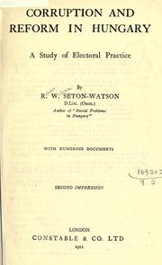 Cover of: Corruption and reform in Hungary by R. W. Seton-Watson