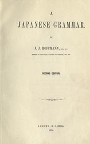 Cover of: A Japanese grammar by Johann Joseph Hoffmann