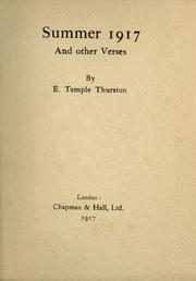 Cover of: Summer 1917 by Ernest Temple Thurston